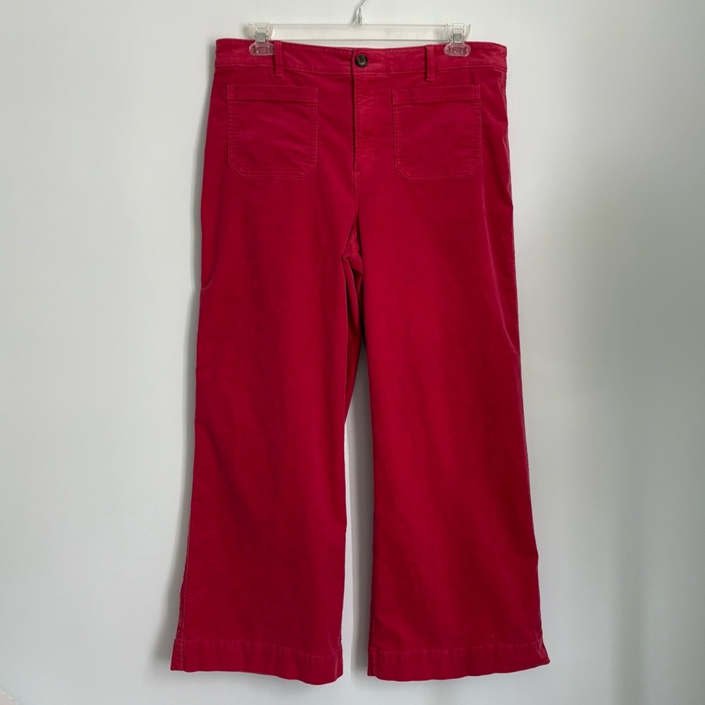 LOFT Palmer wide leg, bright pink, corduroy, sz 14 pant - Picture 12 of 13